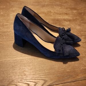Elegant Navy Suede Women's Heels